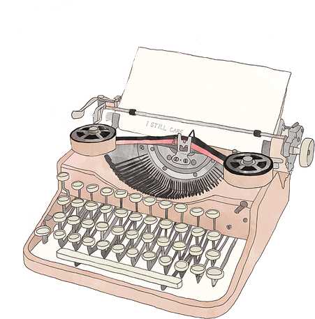 Canal Liter Rio Lista De Leitura Para - Pink Typewriter Cartoon (452x640), Png Download