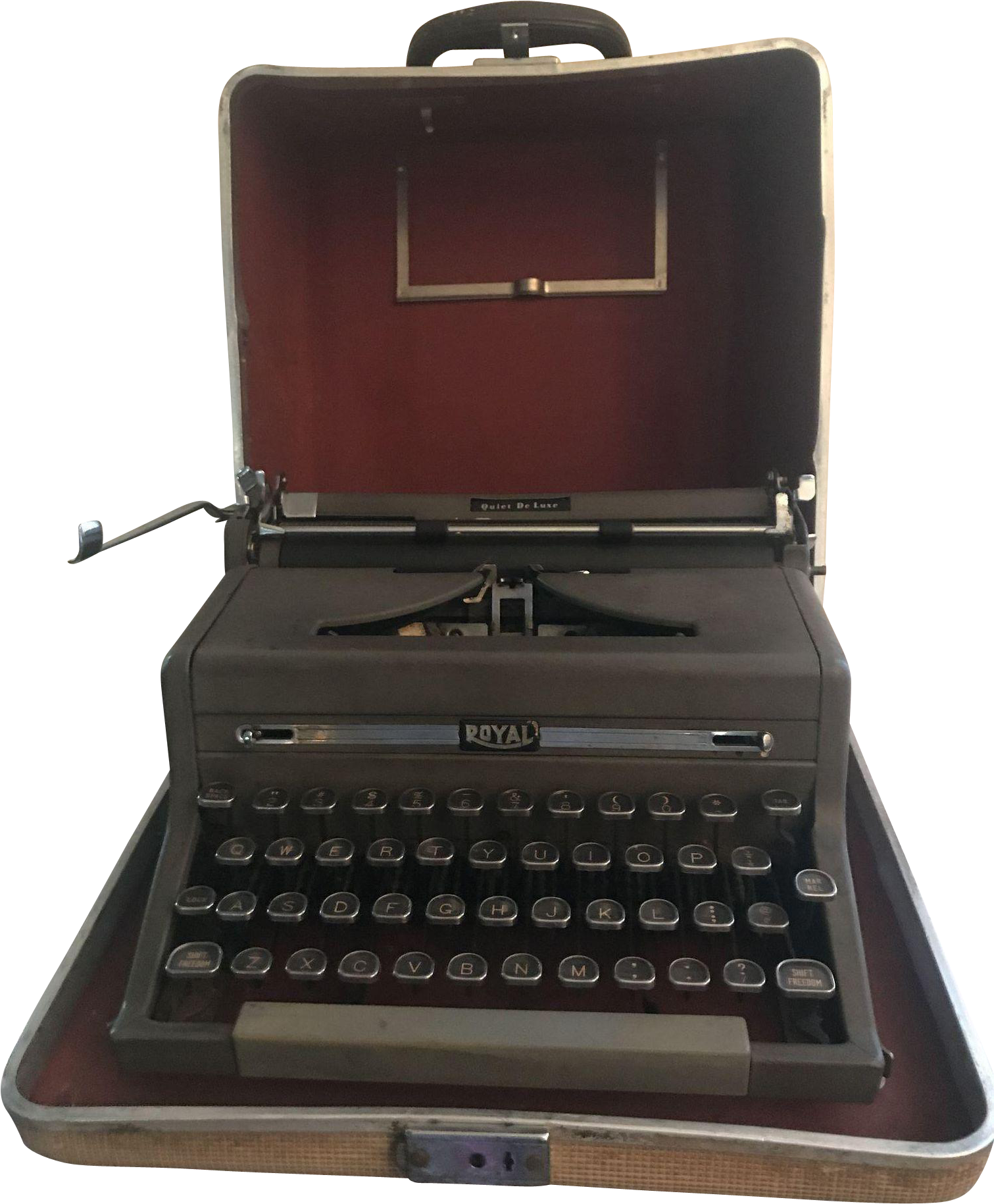 Royal Quiet De Luxe Portable Typewriter In Original - Netbook (1828x1828), Png Download