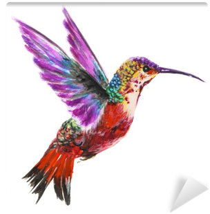 Isolated Watercolor Hummingbird On White Background - Obraz Koliber 3 24 X 30 Cm (400x400), Png Download