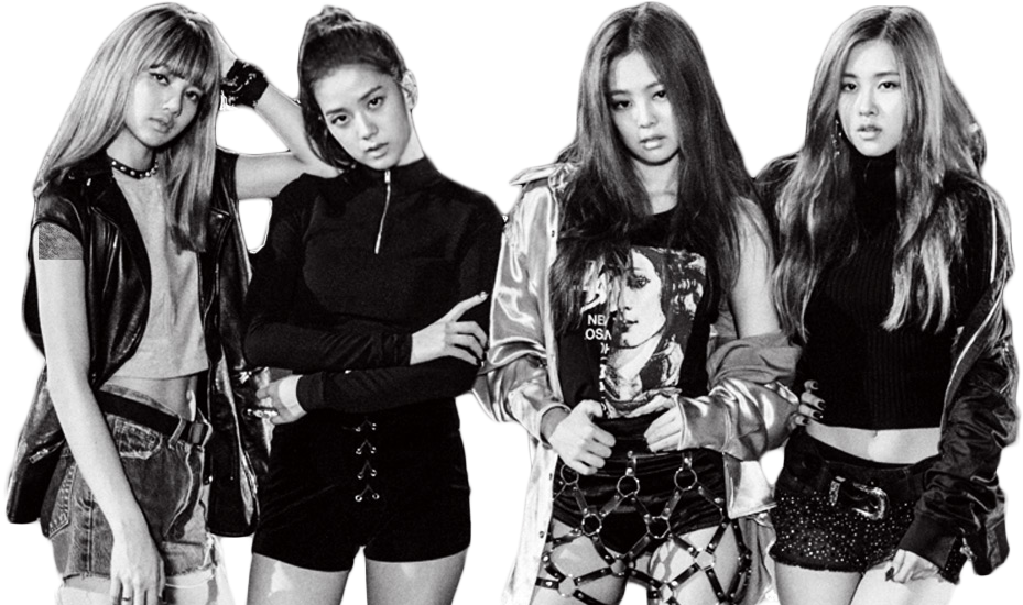 Image Result For Blackpink Transparent - Blackpink Black And White (1000x610), Png Download