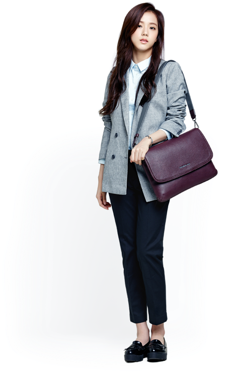 Samsonite Red 15fw Lookbook - Black Pink Jisoo Legs (614x810), Png Download