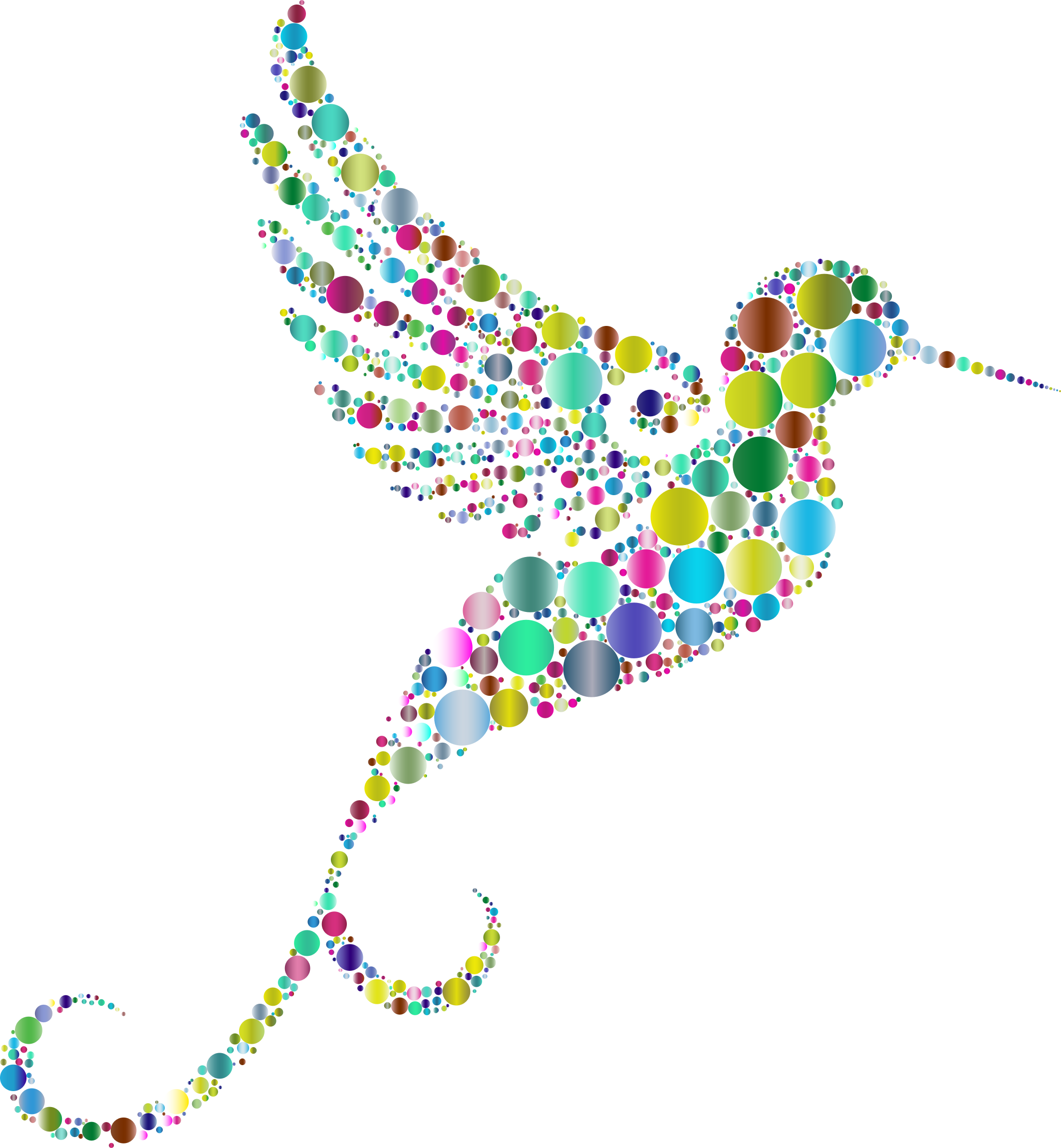 Prismatic Hummingbird Circles 5 No Background Icons - Transparent Background Hummingbird Clipart (2126x2300), Png Download