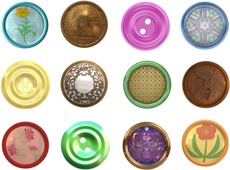 Collection Of Buttons Oval Ornament (500x383), Png Download