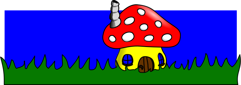 Free Mushroom House Free Mushroomhome - Smurfs House Vector Ai (800x282), Png Download