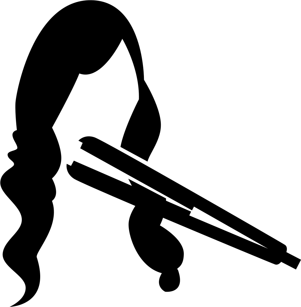 Hair Straightener On Long Female Hair Comments - Hair Straightening Icon (981x1000), Png Download