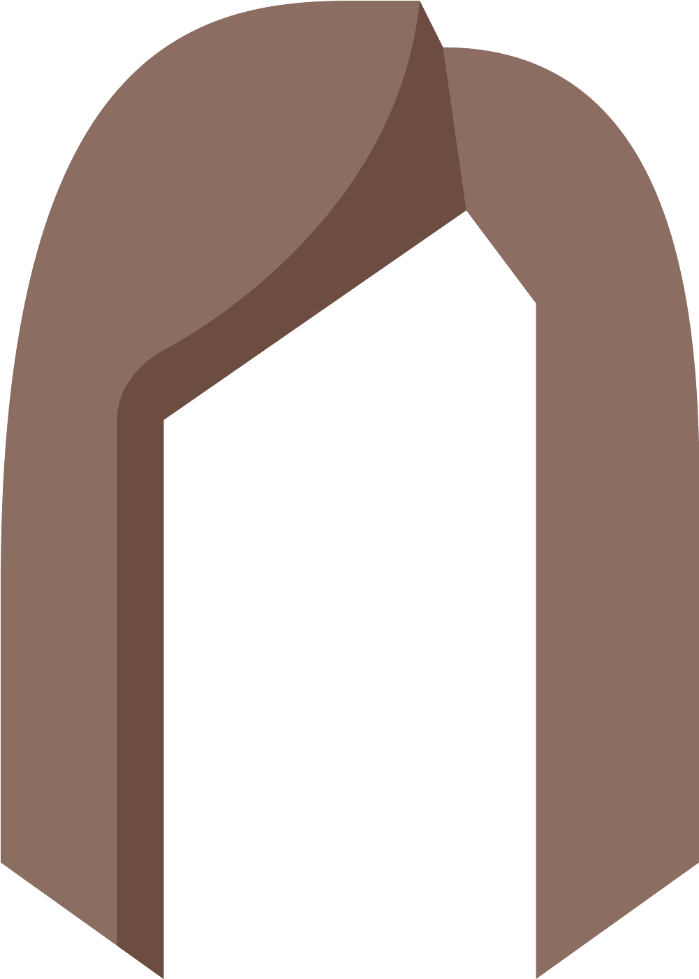 This Icon Features The Silhouette Of A Woman's Hair - Arch (1600x1600), Png Download