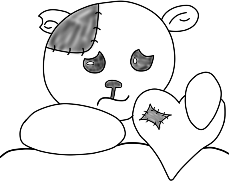 Sad Teddy Bear Beautiful Image Drawing - Sad Teddy Bear Drawing (800x1000), Png Download