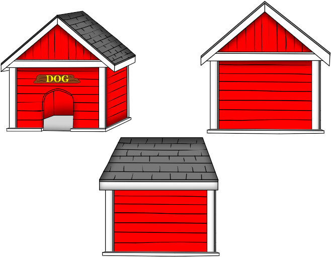 Doghouse - Clipart Dog's Houses (720x534), Png Download
