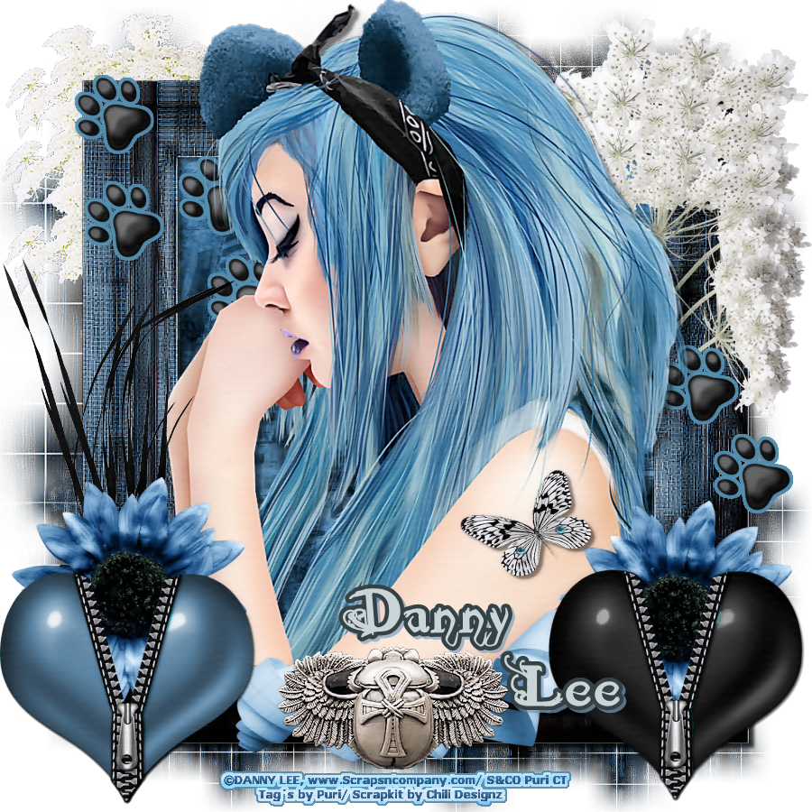 2 Ptu Tag´s Ct With The Tube Of Danny Lee Called "bear - Girl (900x900), Png Download