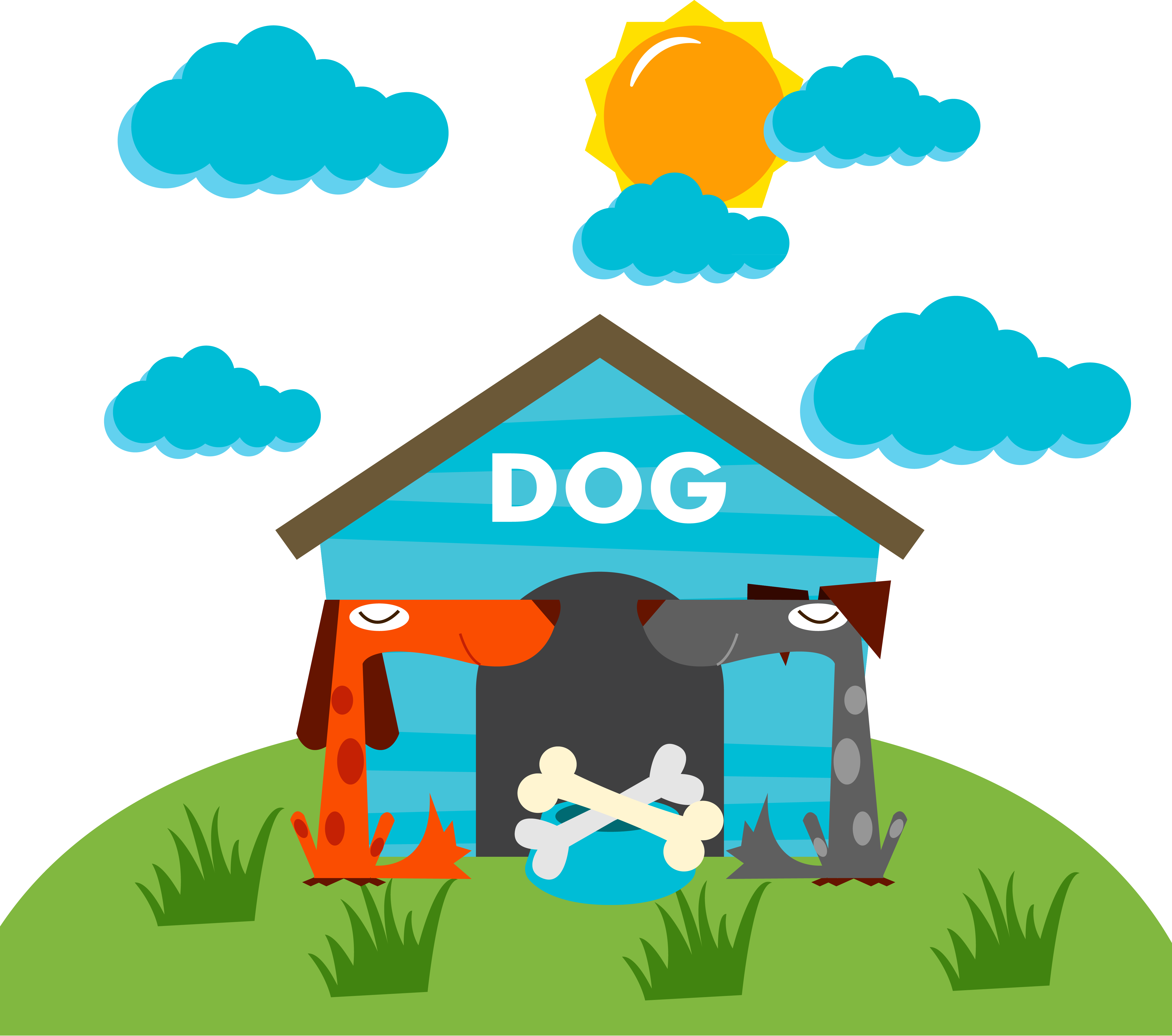 Doghouse Clip Art - Cartoons Dog House Png (4909x4341), Png Download