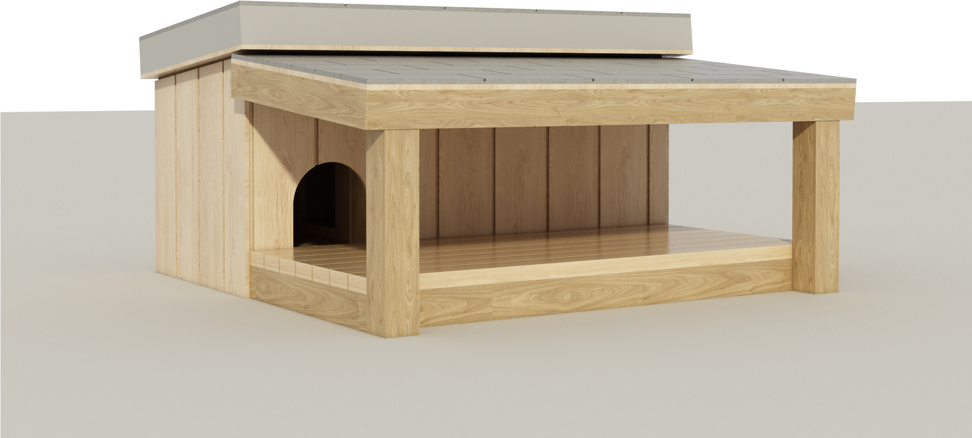 Plans To Build A Medium Sized Dog House With A Covered (2000x1333), Png Download