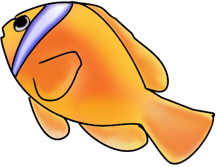 Green Orange Fish Drawing - Clip Art (481x376), Png Download