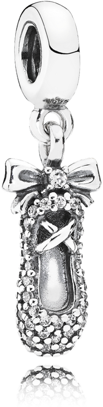 Ballet Slipper Dangle Charm Clear Cz Pandora Jewelry - Pandora Charm Ballet Slipper (999x999), Png Download