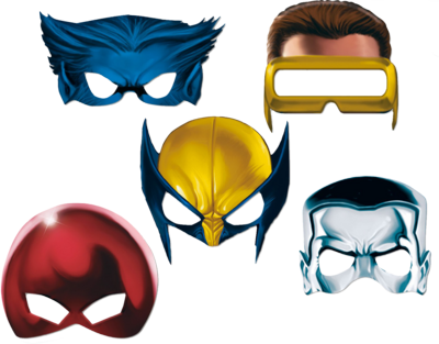 X-men Masks So You Can Be Wolverine Or Cyclops Or Beast - X Men Theme Party (400x313), Png Download