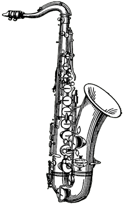 Saxofón Ilustración - Saxophone Clip Art Transparent Background (400x400), Png Download