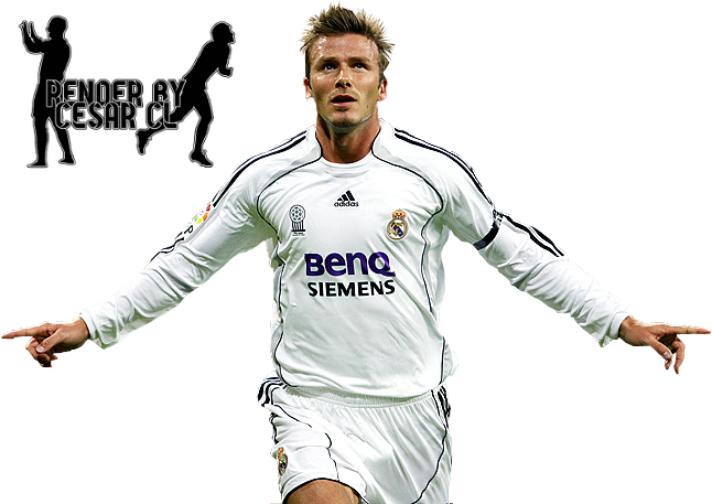 David Beckham - Cristiano Ronaldo Real Madrid (695x460), Png Download
