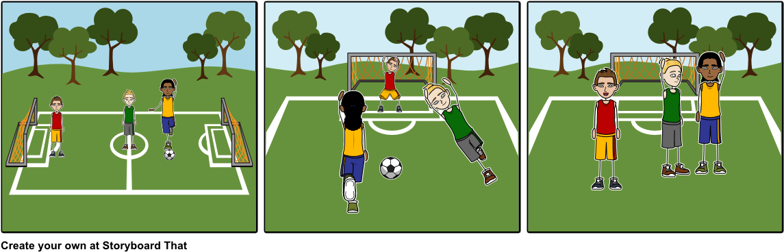Bend It Like Beckham - Storyboard That Soccer (1164x385), Png Download