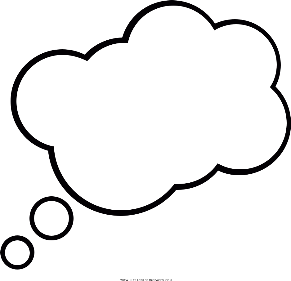 Thought Bubble Coloring Page - Burbuja De Pensamiento Para Colorear (1000x1000), Png Download