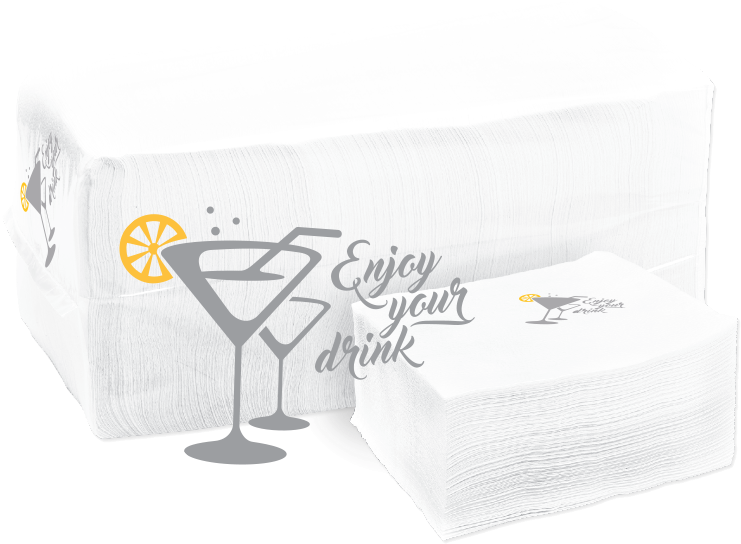 Napkins Primasoft Coctail Special, Enjoy Your Drink, - Drink (755x556), Png Download