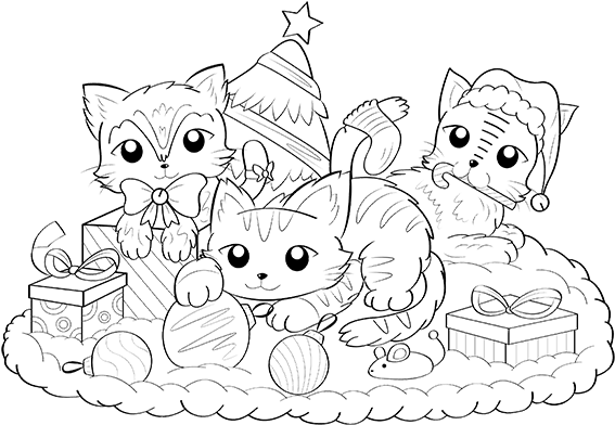 48  Colouring Page Of Cat  HD