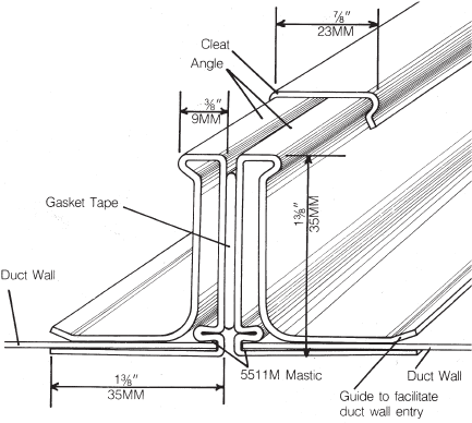 Ductmate 35 Flange Cross Section - Tdc Tdf (448x413), Png Download