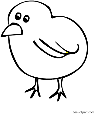 Black And White Cute Chick, Free Farm Animal Clipart - Clip Art (450x450), Png Download