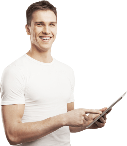Young Man Png Picture - Men With Mobile Png (428x495), Png Download