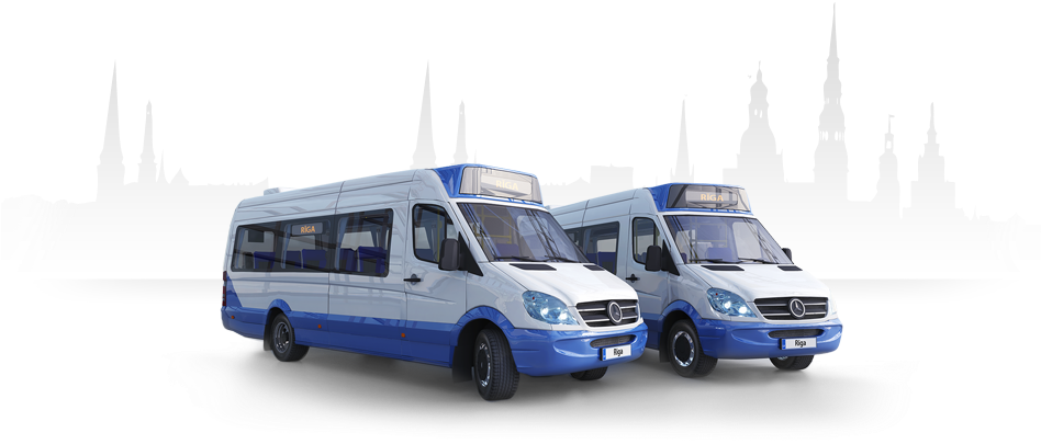 Rīgas Mikroautobusu Satiksme Riga City Public Transport - Minibus (1328x430), Png Download