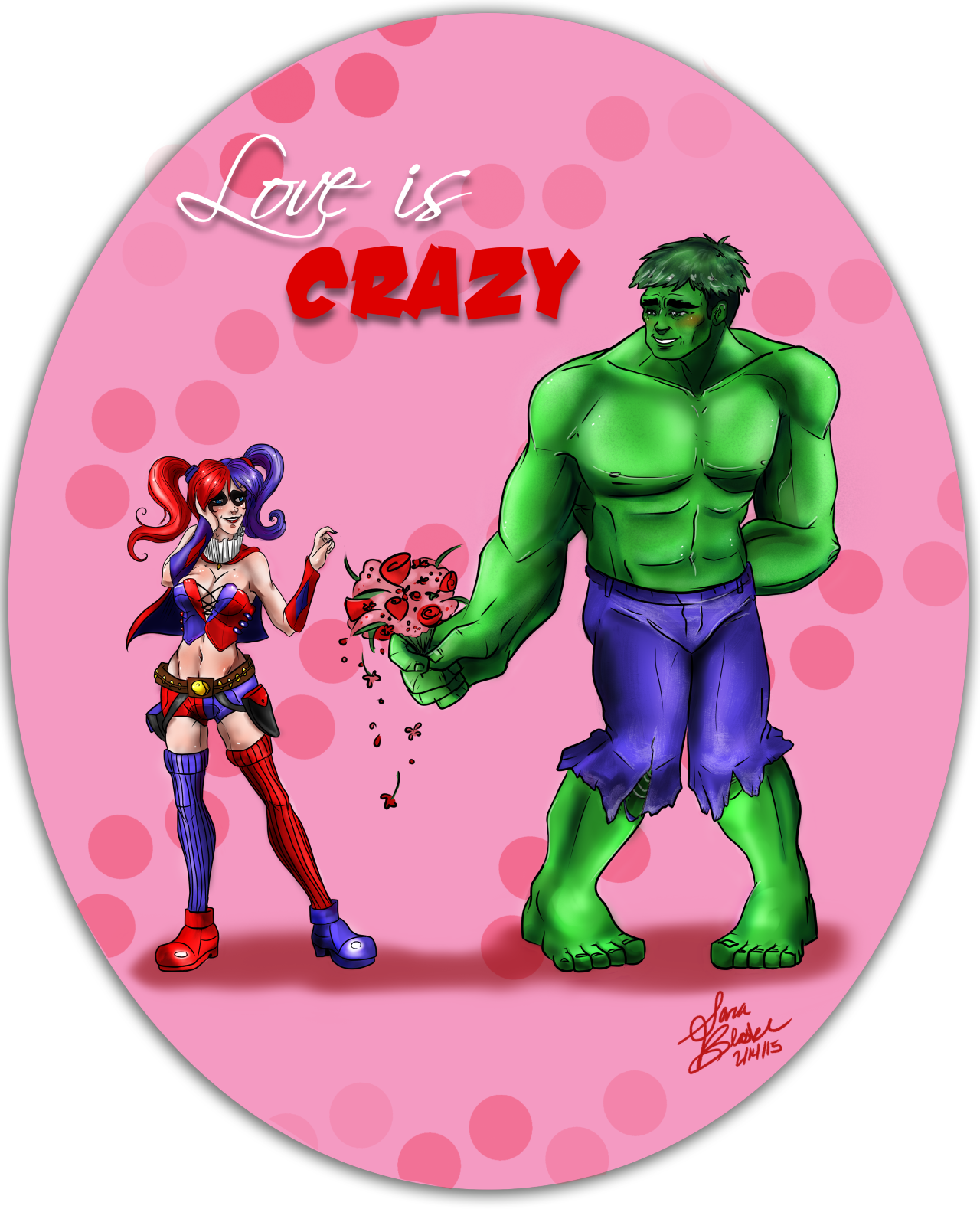 Valentine's Day The Hulk Harley Quinn Suicide Squad - Cartoon (1280x1579), Png Download