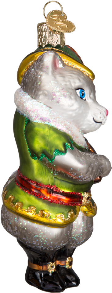 Old Word Christmas Cat And The Fiddle Ornament, Owc-old - Lucky Mushroom Glass Blown Hanging Christmas Ornament (1000x1000), Png Download