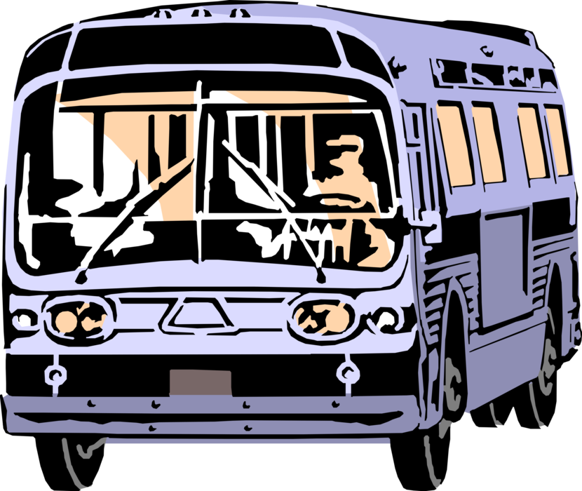 Vector Illustration Of Public Urban Transportation - Public Transit Bus (830x700), Png Download
