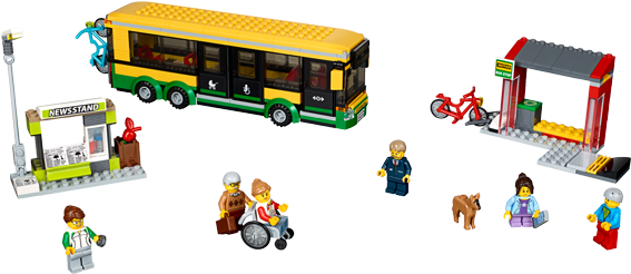Lego 60154 City Bus Station - Lego 60154 City Town Bus Station 402 Gr (600x450), Png Download