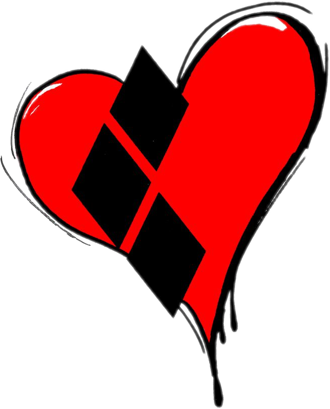 Report Abuse - Joker And Harley Quinn Heart (656x812), Png Download