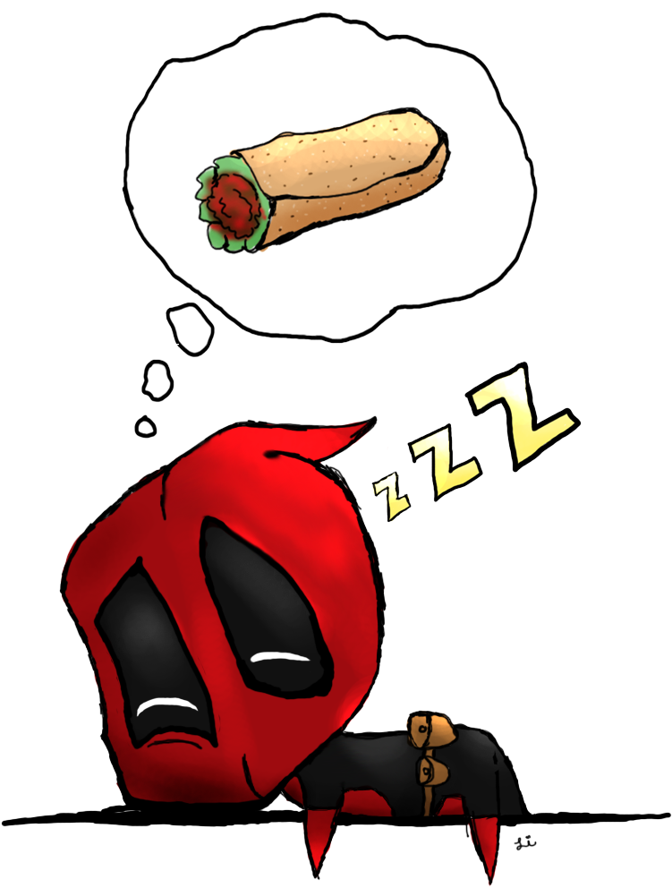 Deadpool Spider-man Youtube Drawing Cartoon - Chimichanga Cartoon (751x992), Png Download