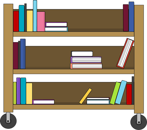 Book Cart - Books On A Cart (500x444), Png Download