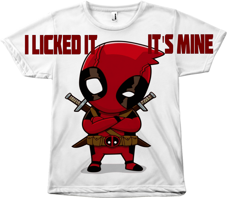 Custom 3d Deadpool Chibi Sublimation Unisex T-shirt - Maximum Effort Deadpool Cartoon (1024x1024), Png Download