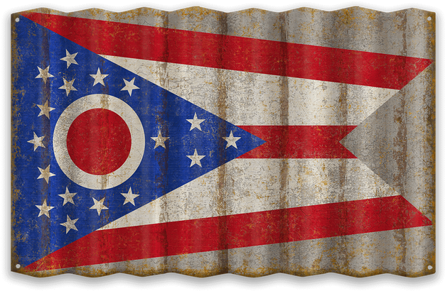 Ohio Corrugated State Flag - Ohio State Flag (730x730), Png Download