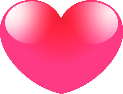 Hot Pink Heart Png Download - Heart (400x308), Png Download