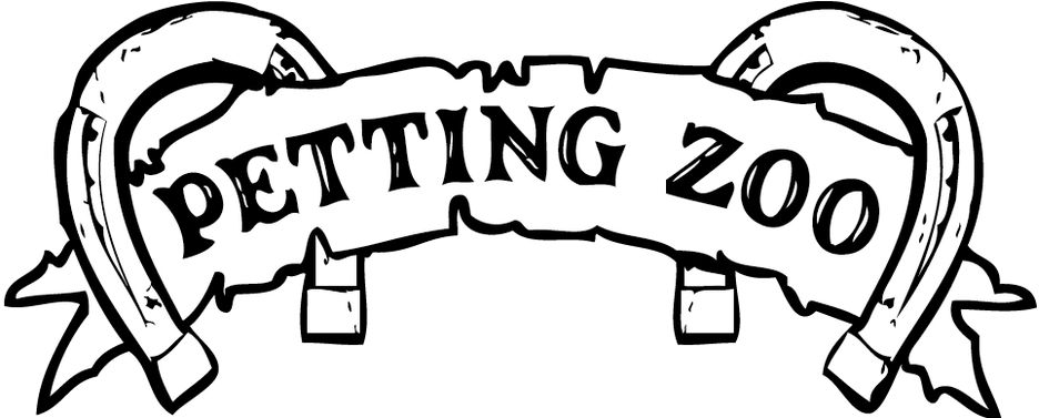 28 Collection Of Black And White Petting Zoo Clipart - Petting Zoo Clipart Black And White (1100x376), Png Download