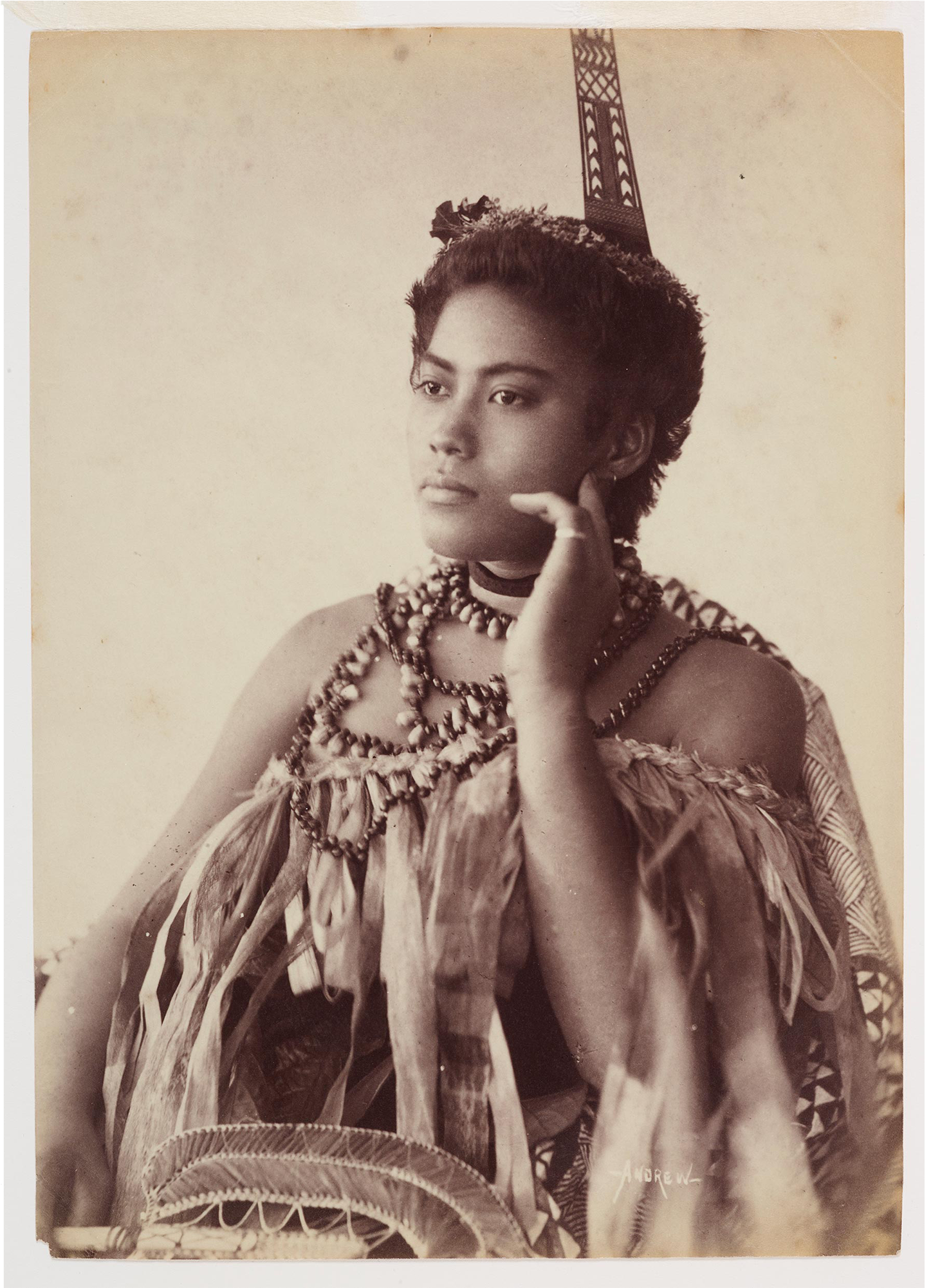 Thomas Andrew, Thinking Woman - Traditional Kapa Haka Costume In 1900's (1800x2000), Png Download