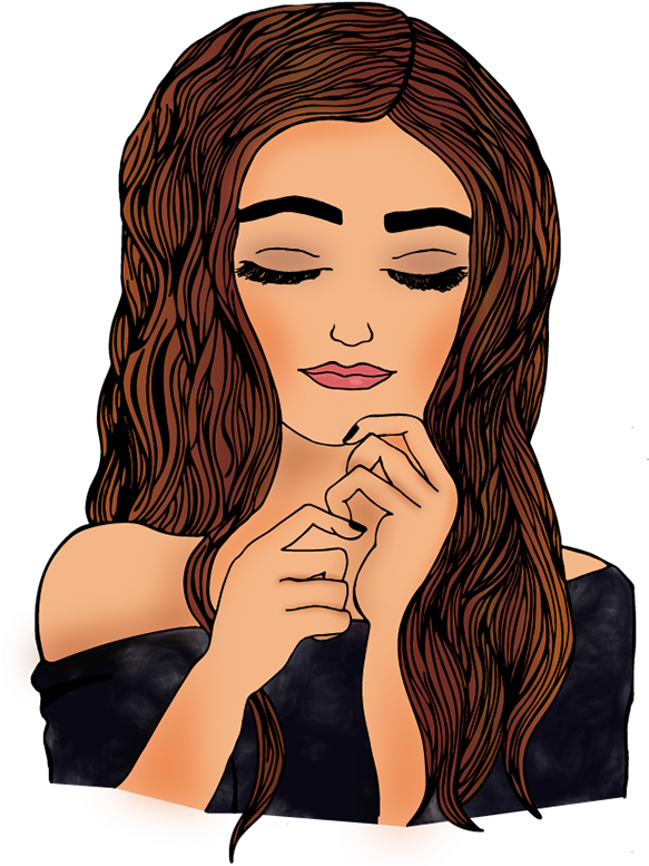 Just A Girl Thinking - Girl (600x802), Png Download