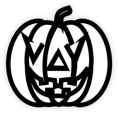Pumpkin Black White Art Zeke Halloween 555px - Emblem (555x555), Png Download
