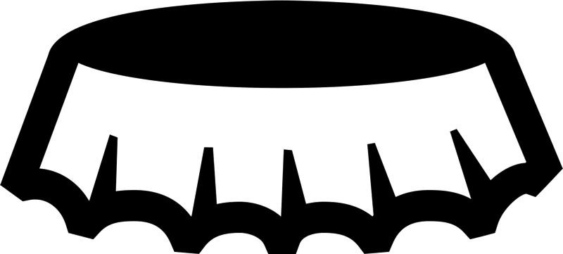 Beer Bottle Cap Rubber Stamp - Bottle Cap Line Art (800x361), Png Download