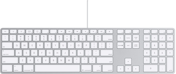 Pictures Of The Apple Wired Keyboard From Apple Website - Apple Wired Keyboard Number Pad (600x254), Png Download