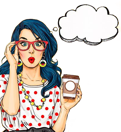 Woman Popart Sunglasses Thinking Coffee Freetoedit - Did I Just See That: Activity Book Full Of Errors - (397x433), Png Download