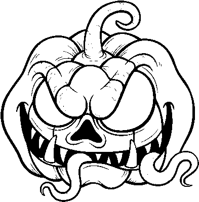 Terrifying Pumpkin Coloring Page - Calaveras Diabolicas Para Dibujar (600x470), Png Download