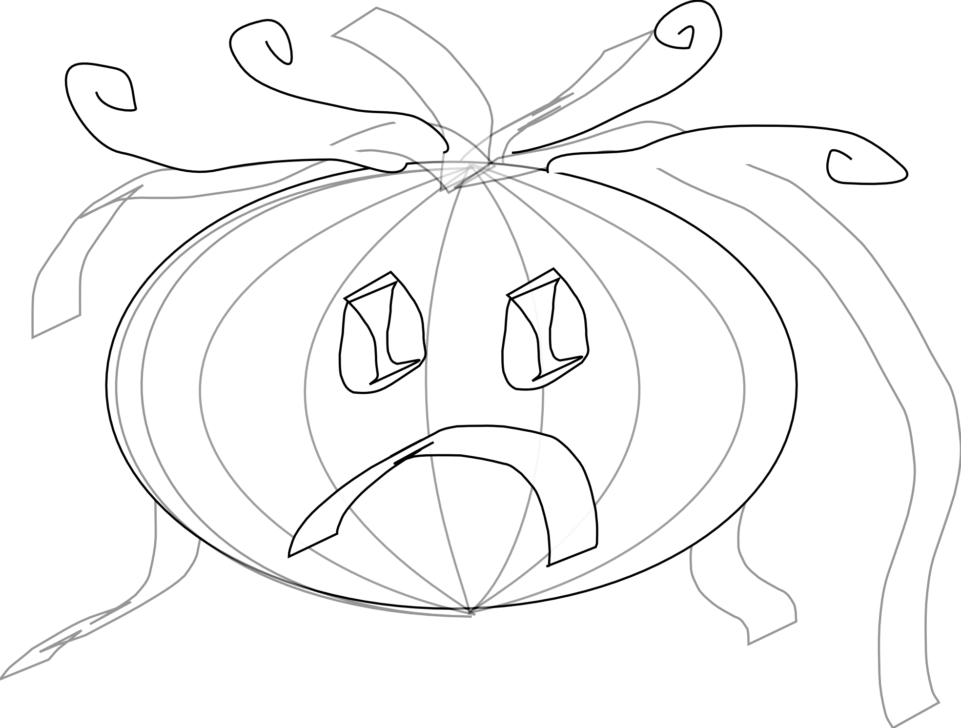 Pumpkin Black White Halloween 1969px 385 - Coloring Book (1969x1492), Png Download