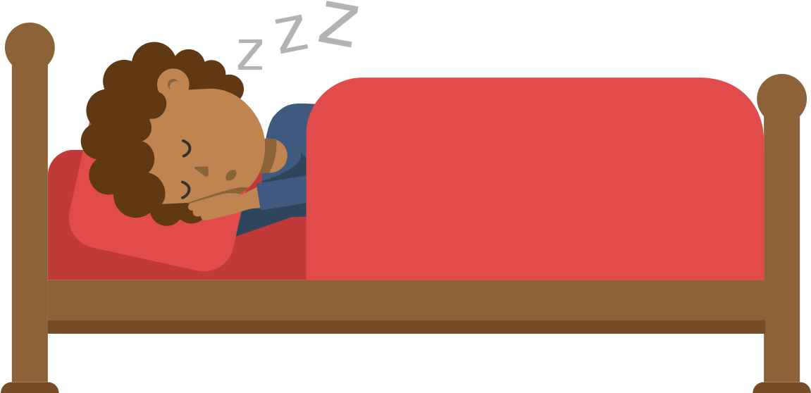 Open - Sleeping In Bed Cartoon (2000x1125), Png Download