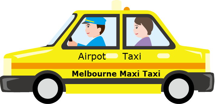 Cartoon Taxi Png - Maxi Taxi Melbourne Airport (711x344), Png Download