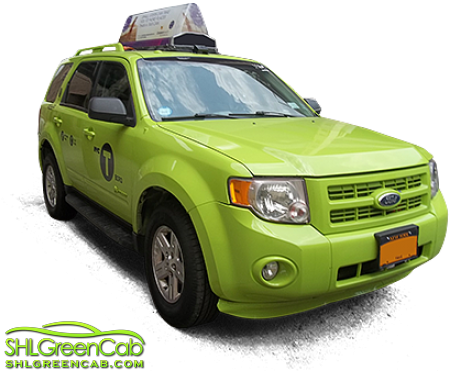 Green Hybrid Cabs For Rent $450/week - New York City (473x480), Png Download